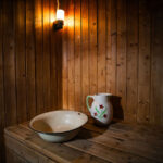 Nordic wooden sauna experience at Havly Retreat, Lofoten.